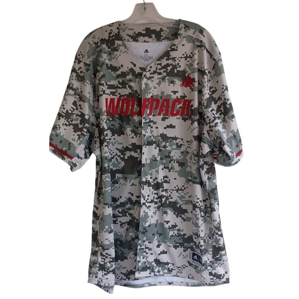 Adidas Men's Camo NC State Wolfpack Replica Baseball Jersey  Size 2XL NWT